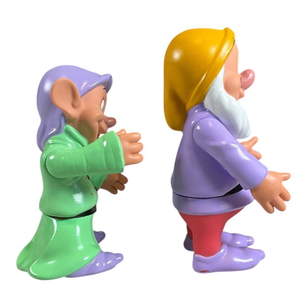 Disney Vintage Dwarf Figurines Set 2 Snow White Style PVC Figures 7” Nostalgic - Picture 3 of 9